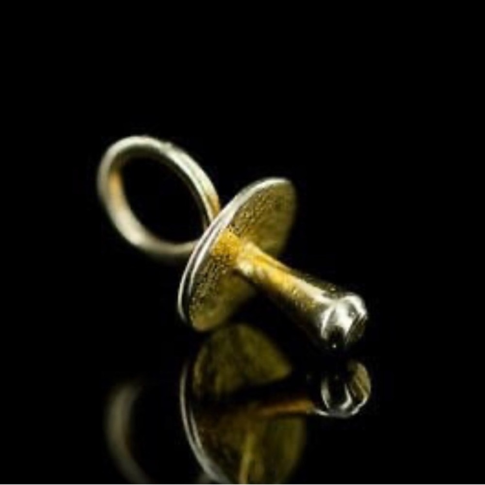 Solid 14k gold pacifier / binky baby memorial charm / pendant